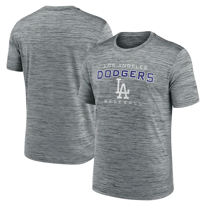 Men's Grey Los Angeles Dodgers Velocity Practice Performance T-Shirt